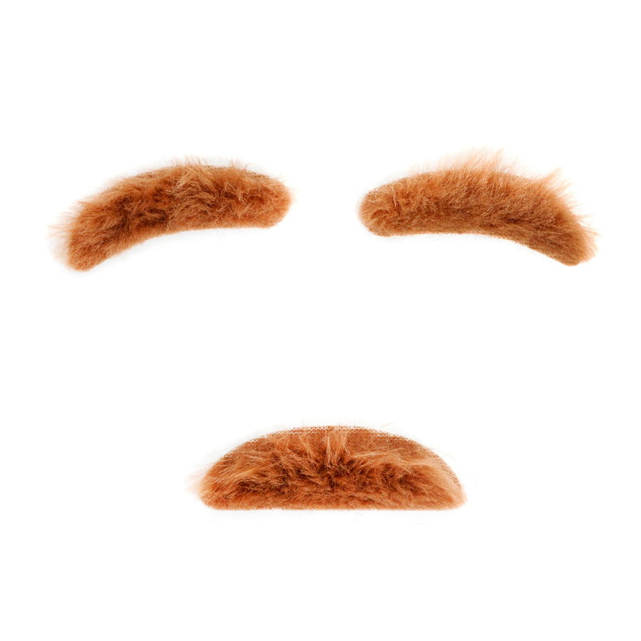 Dark Brown Bushy Eyebrows and Moustache Set
