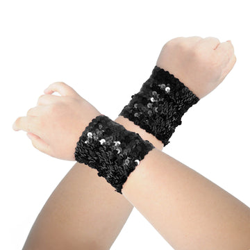 Sequin Wristbands (Black)