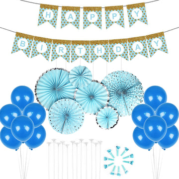 Light Blue Birthday Decoration Kit (Dots)