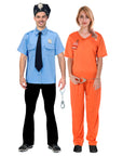 Adult Police and Prisoner Couple Costume Set