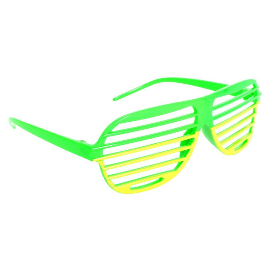 Green and Gold Lined Wayfarer Party Glasses