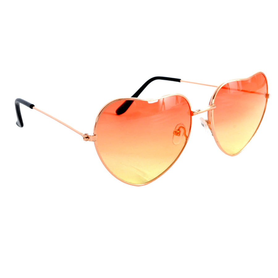 Heart Party Glasses with Metal Frame (Orange/Yellow Gradient)