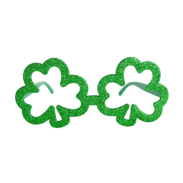 Lucky Glitter Clover Party Glasses