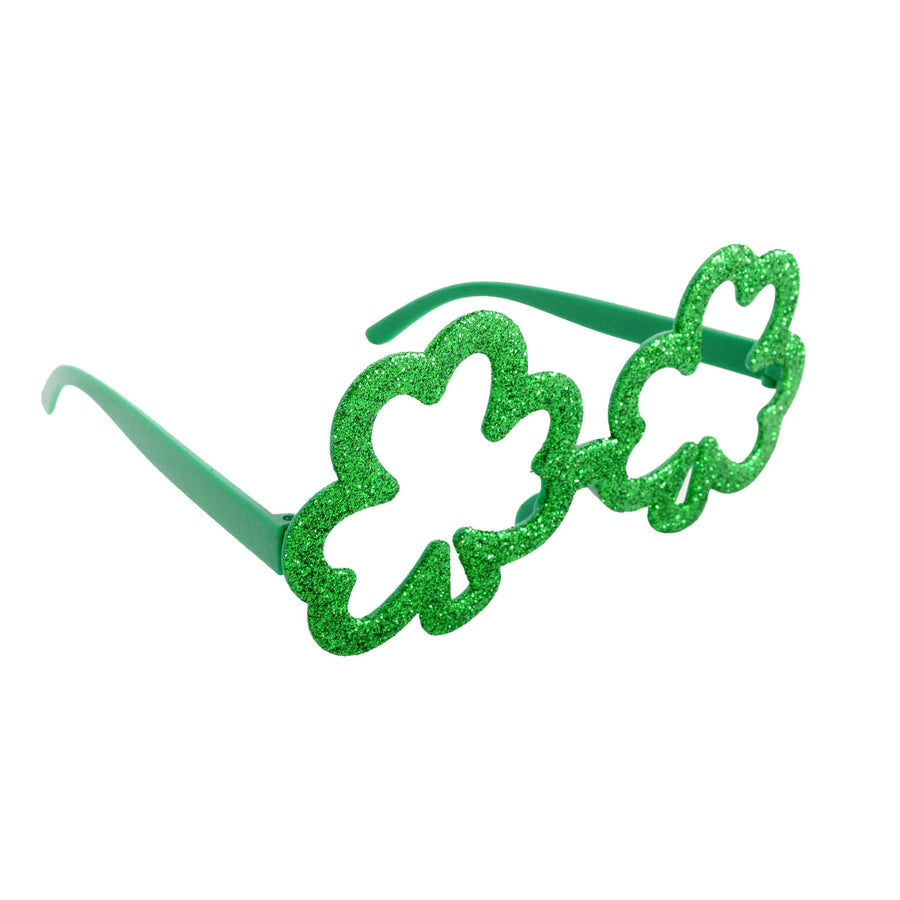 Lucky Glitter Clover Party Glasses