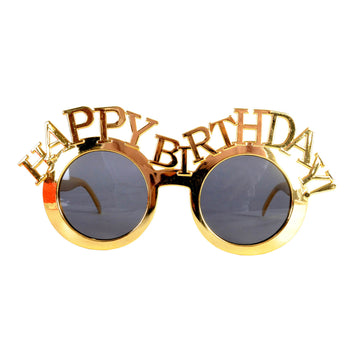 Metallic Gold Happy Birthday Party Glasses