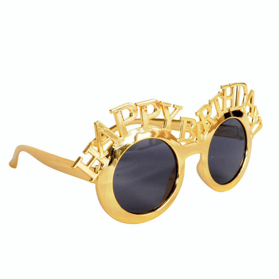 Metallic Gold Happy Birthday Party Glasses