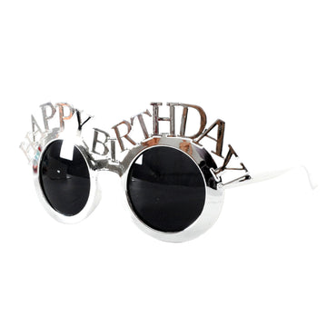 Metallic Silver Happy Birthday Party Glasses