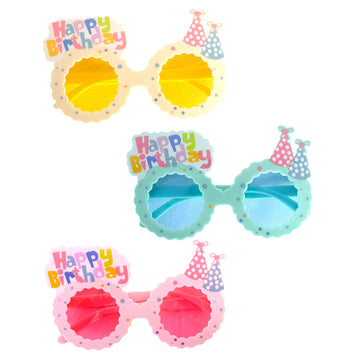 Happy Birthday Party Hat Glasses (Mixed Colours)