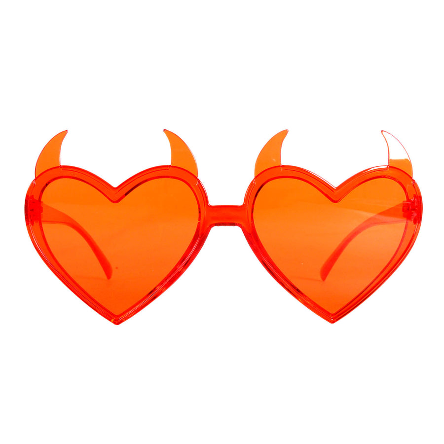 Perspex Heart Glasses with Devil Horns