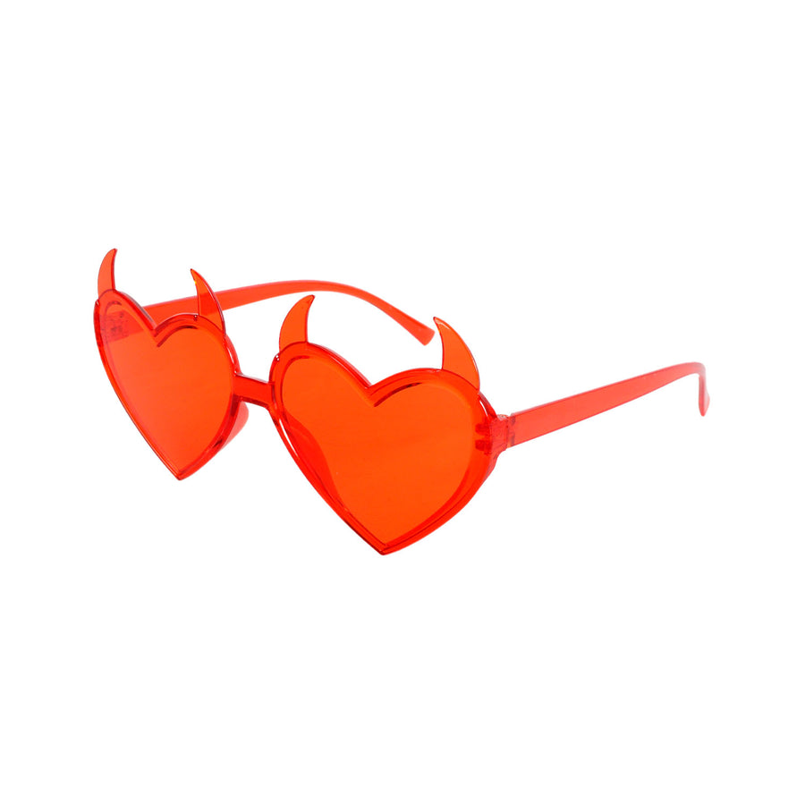 Perspex Heart Glasses with Devil Horns