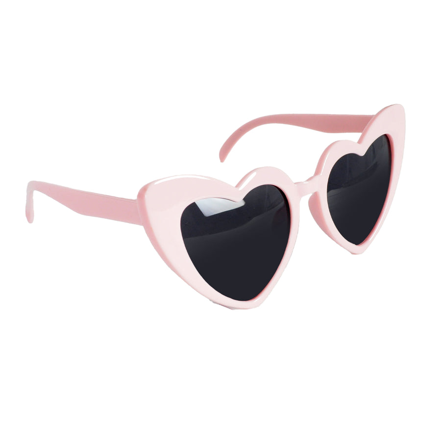 Light Pink Hearts Party Glasses with Dark Lens