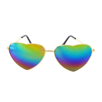 Heart Party Glasses with Metal Frame (Rainbow)