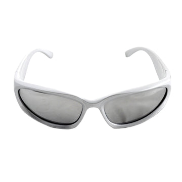 Silver Wrap Sci-Fi Spy Glasses with Mirror Lens
