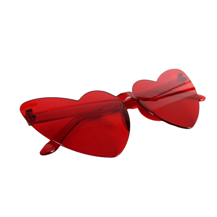 Red Retro Hearts Perspex Party Glasses