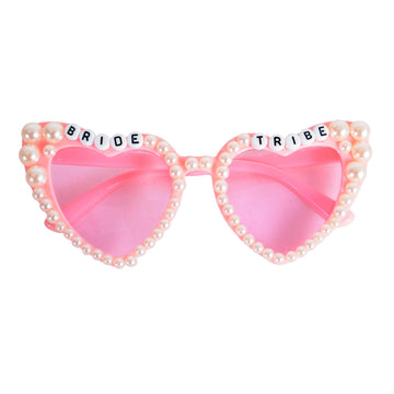 Bride Tribe Pearl Beaded Party Glasses (Pink)