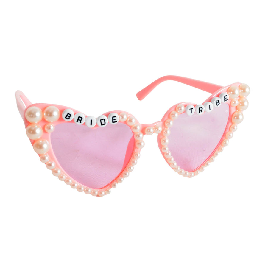 Bride Tribe Pearl Beaded Party Glasses (Pink)