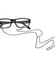 Black Rim Grandma Glasses with Chain