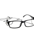 Black Rim Grandma Glasses with Chain