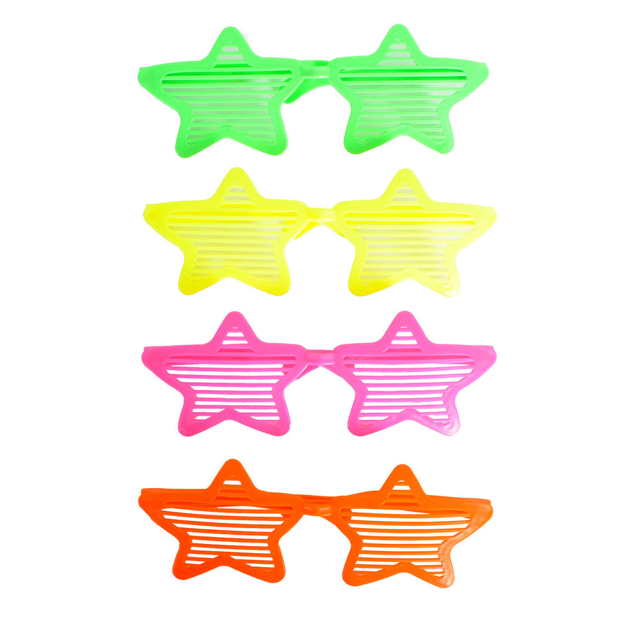 Jumbo Neon Lined Star Party Glasses (Assorted Colours)