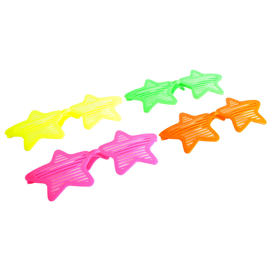 Jumbo Neon Lined Star Party Glasses (Assorted Colours)