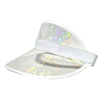 Holographic Sparkle PVC Perspex Visor Hat