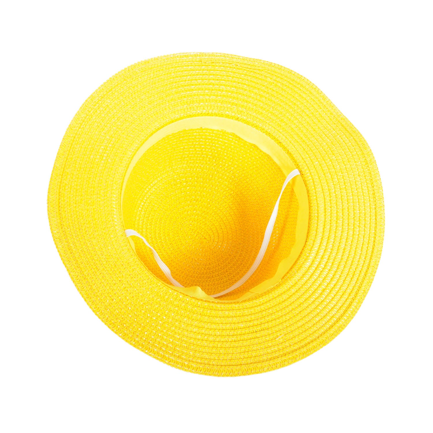 Yellow straw hat on a white background