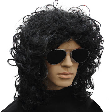 1980s Popstar Curly Wig (Black)