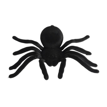 Large Flocked Spider (Black)