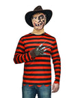 Adult Red Black Stripe Killer Man Costume