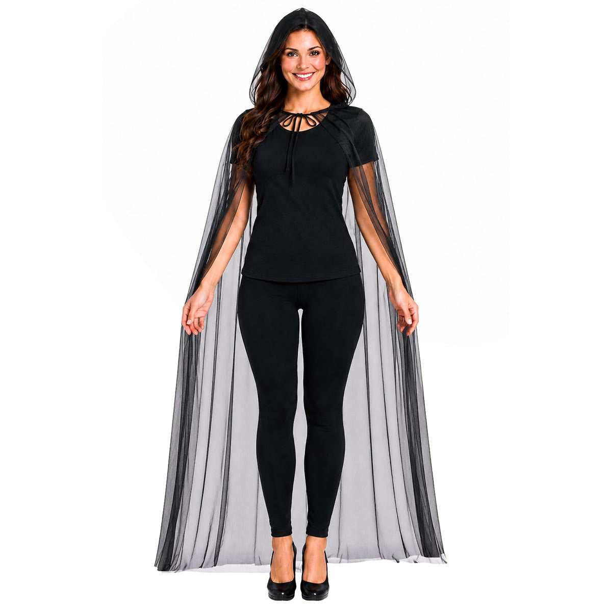 Adult Black Mesh Cape