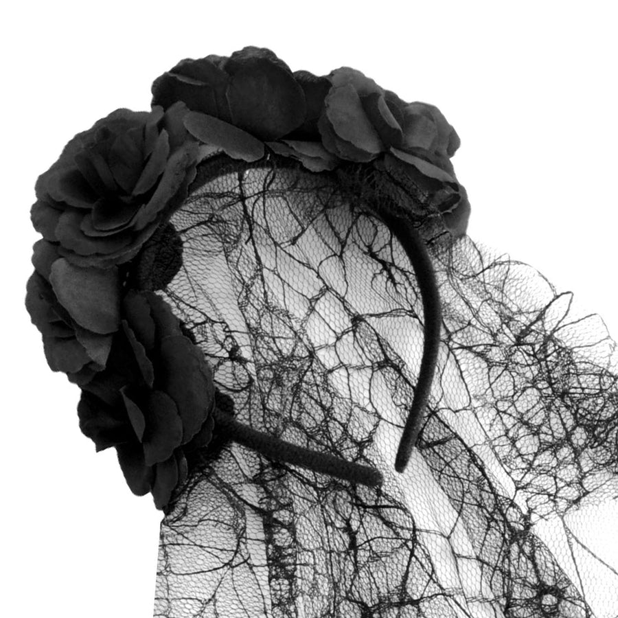 Black Rose Veil Headband