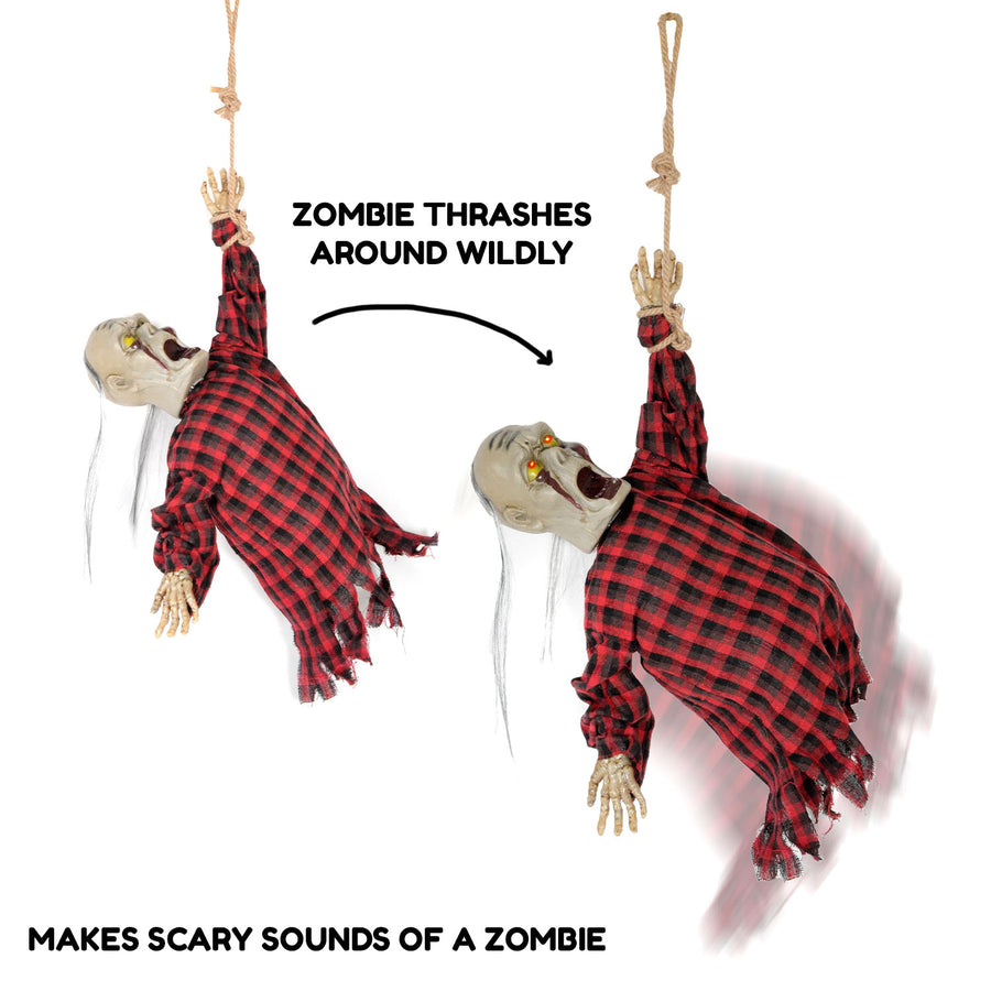 Animated Hanging Zombie (Red)