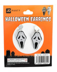 Screaming Face Halloween Earrings (Clip On)