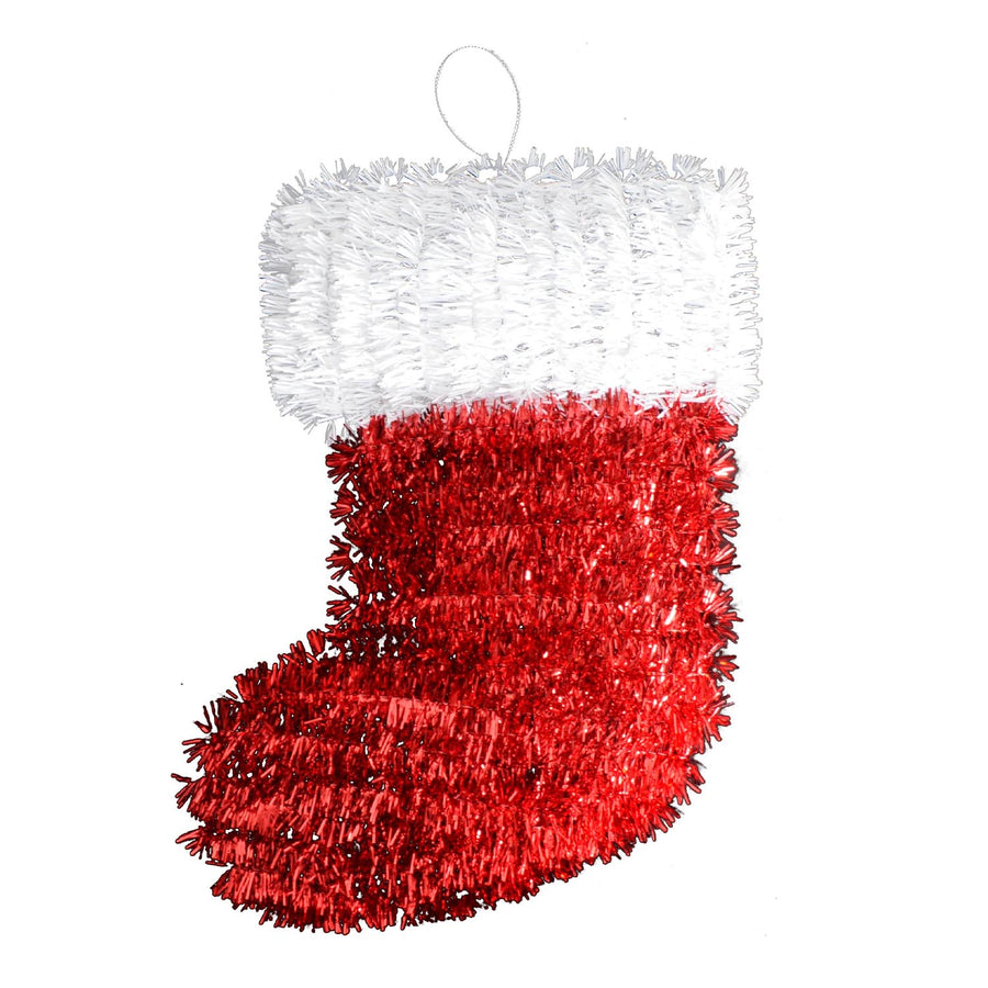 Christmas Tinsel Decoration (Santa Stocking)