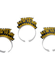 Happy New Year Tiara (Black with Gold Glitter) 3pk