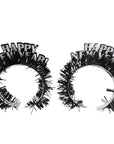 Happy New Year Tiara Deluxe (Black and Silver) 2pk