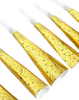 Happy New year Party Horns (Gold) 6pk