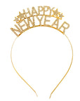 Deluxe Happy New Year Gold Headband with Diamantes