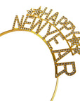 Deluxe Happy New Year Gold Headband with Diamantes