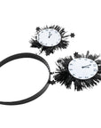 New Year Clock Countdown Tinsel Headband (black)