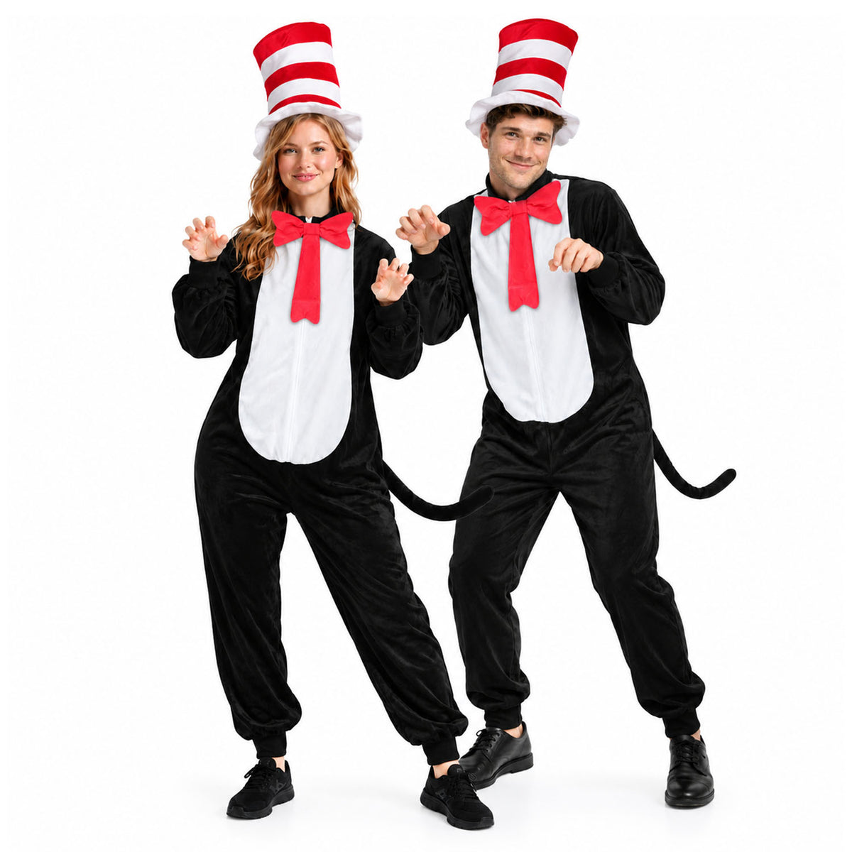 Adult Silly Black Cat Jumpsuit Costume