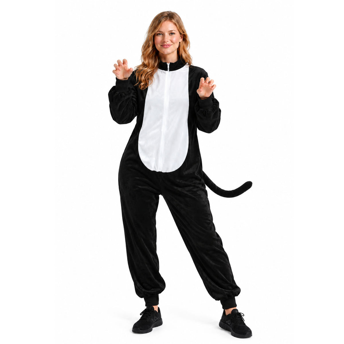 Adult Black Cat Jumpsuit Costume