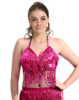 Sequin Fringe Top (Pink)