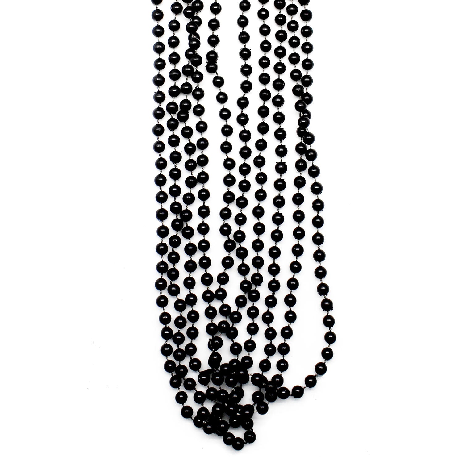 Metallic Beaded Necklace (Black) 5pk