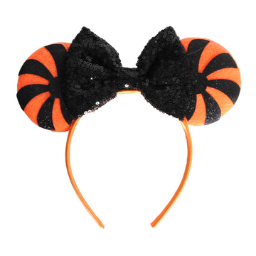 Halloween Swirl Sequin Bow Headband