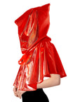 Adult Iridescent Metallic Mini Hooded Cape (Red)