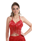 Sequin Fringe Top (Red)