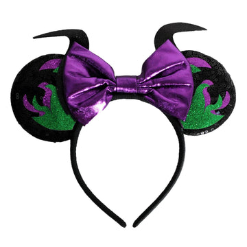 Halloween Horned Sequin Bow Headband