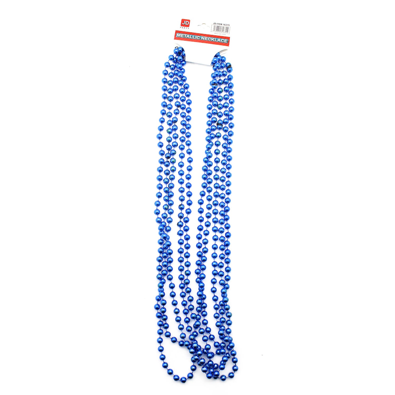 Metallic Beaded Necklace (Blue) 5pk