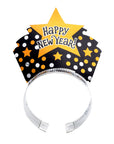 Happy New Year Tiara (Black and Gold Star) 3pk